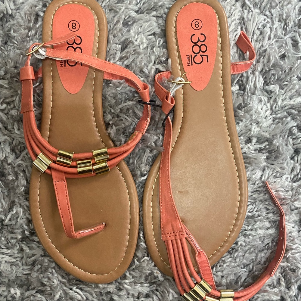 Orange Sandals 385 fifth